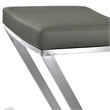 Armen Living Atlantis Contemporary Faux Leather Counter Stool in Gray