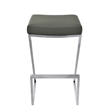 Armen Living Atlantis Contemporary Faux Leather Counter Stool in Gray
