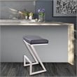 Armen Living Atlantis Contemporary Faux Leather Counter Stool in Black
