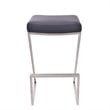 Armen Living Atlantis Contemporary Faux Leather Counter Stool in Black