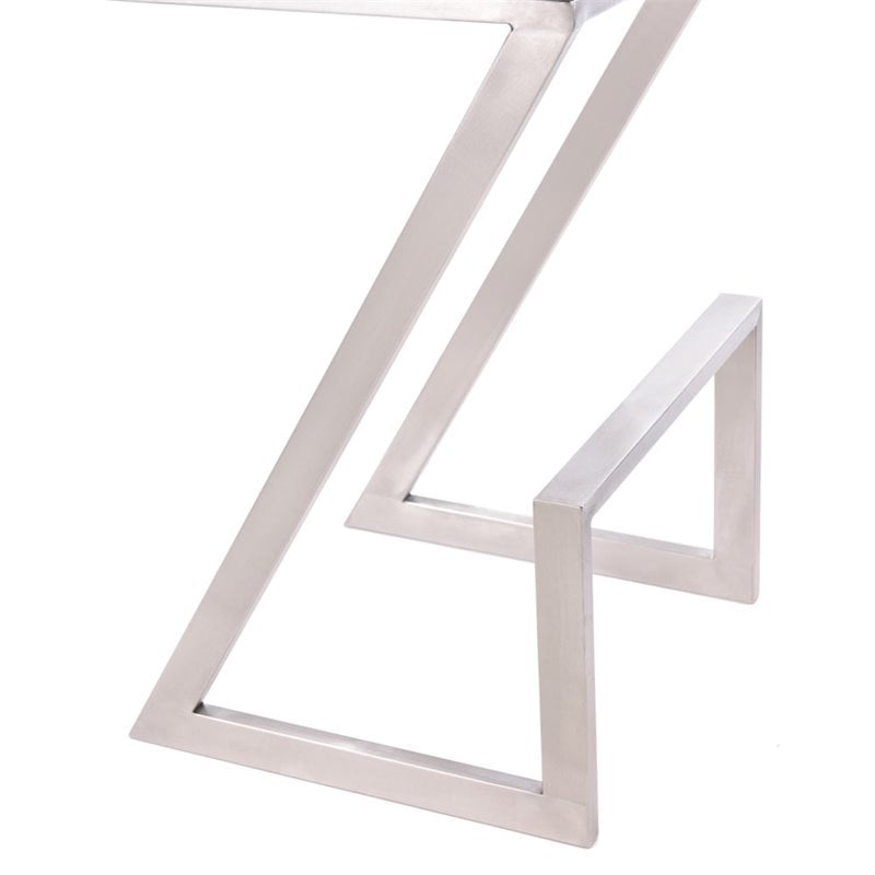 Armen Living Atlantis Contemporary Faux Leather Counter Stool in Black