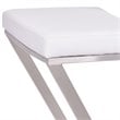 Armen Living Atlantis Modern Faux Leather Counter Stool in White