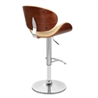 Armen Living Naples Mid-Century Faux Leather Bar Stool in Cream