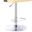 Armen Living Storm Mid-Century Faux Leather Bar Stool in Cream
