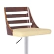 Armen Living Storm Mid-Century Faux Leather Bar Stool in Cream