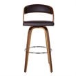 Armen Living Shelly Modern Faux Leather Counter Stool in Brown