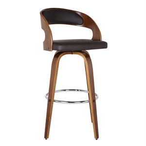 Armen Living Shelly Modern Faux Leather Counter Stool in Brown