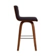 Armen Living Vienna Modern Faux Leather Stool in Brown/black