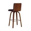 Armen Living Vienna Modern Faux Leather Stool in Brown/black