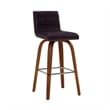Armen Living Vienna Modern Faux Leather Stool in Brown/black
