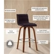 Armen Living Vienna Modern Faux Leather Stool in Brown/black