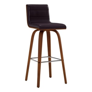 Armen Living Vienna Modern Faux Leather Upholstered Bar Stool in Brown