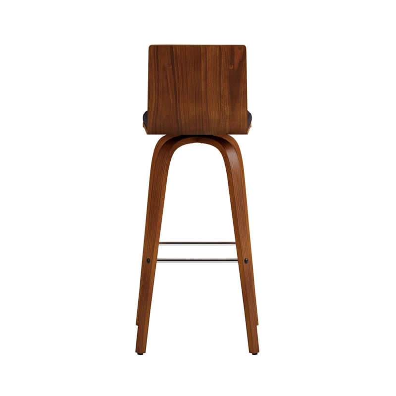 Armen Living Vienna Modern Faux Leather Upholstered Bar Stool in Brown