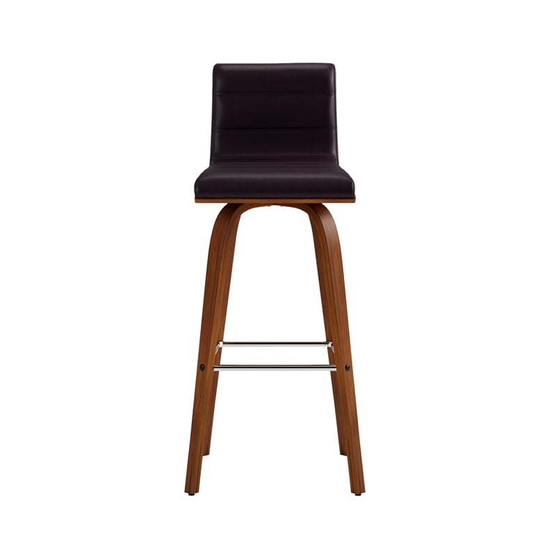 Armen Living Vienna Modern Faux Leather Upholstered Bar Stool in Brown