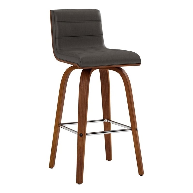 Armen Living Vienna Modern Faux Leather Counter Stool in Gray
