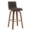 Armen Living Vienna Modern Faux Leather Counter Stool in Gray