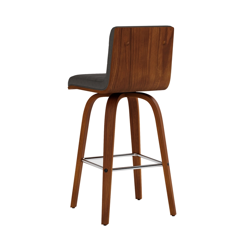 Armen Living Vienna Modern Faux Leather Counter Stool in Gray