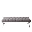 Armen Living Milo Modern Stainless Steel Bedroom Bench in Gray