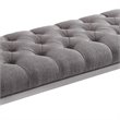Armen Living Milo Modern Stainless Steel Bedroom Bench in Gray