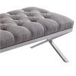 Armen Living Milo Modern Stainless Steel Bedroom Bench in Gray