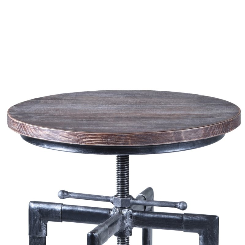 Armen Living Concord Metal Adjustable Bar Stool in Industrial Gray