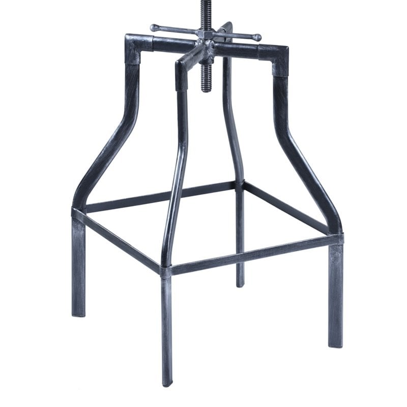 Armen Living Concord Metal Adjustable Bar Stool in Industrial Gray