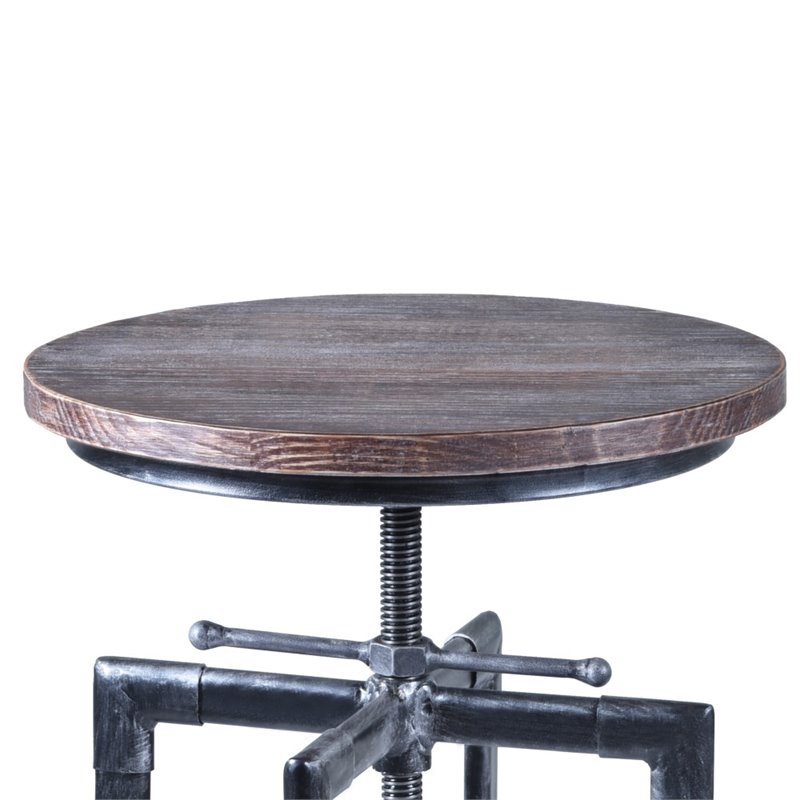 Armen Living Concord Metal Adjustable Bar Stool in Industrial Gray