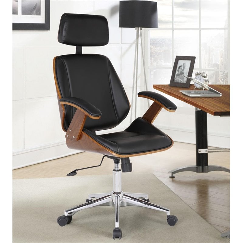 armen living century black office chair