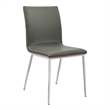 Armen Living Crystal Modern Faux Leather Dining Chair in Gray (Set of 2)