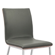 Armen Living Crystal Modern Faux Leather Dining Chair in Gray (Set of 2)