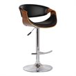 Armen Living Butterfly Contemporary Faux Leather Bar Stool in Black and walnut