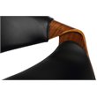Armen Living Butterfly Contemporary Faux Leather Bar Stool in Black and walnut