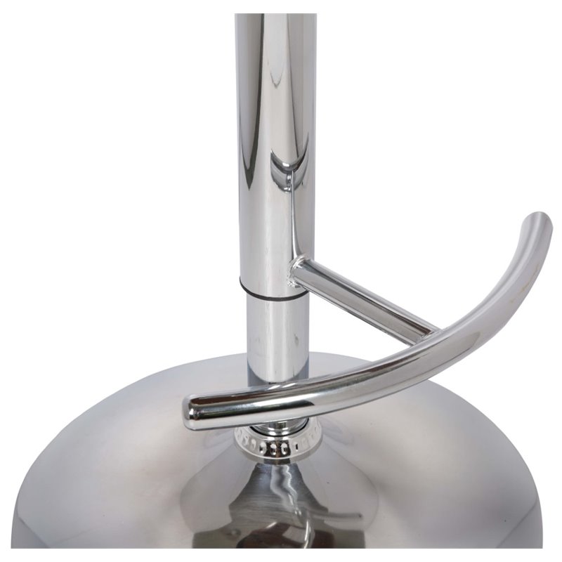 Armen Living Butterfly Contemporary Faux Leather Bar Stool in Black and walnut