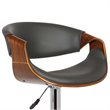 Armen Living Butterfly Modern Faux Leather Bar Stool in Gray and Walnut