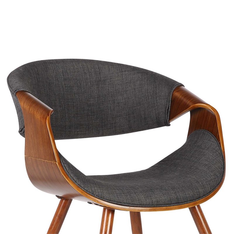 Armen Living Butterfly Modern Fabric Dining Chair in Walnut and Charcoal