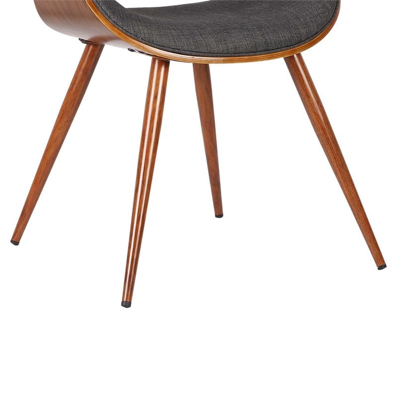 Armen Living Butterfly Modern Fabric Dining Chair in Walnut and