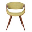 Armen Living Butterfly Dining Chair in Walnut and Green