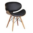Armen Living Cassie Modern Faux Leather Dining Chair in Walnut and Black