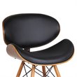 Armen Living Cassie Modern Faux Leather Dining Chair in Walnut and Black