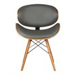 Armen Living Cassie Modern Faux Leather Dining Chair in Walnut and Gray