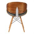 Armen Living Cassie Modern Faux Leather Dining Chair in Walnut and Gray