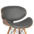 Armen Living Cassie Modern Faux Leather Dining Chair in Walnut and Gray