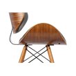 Armen Living Cassie Modern Faux Leather Dining Chair in Walnut and Gray
