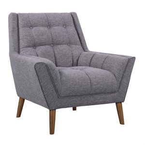 armen living cobra linen fabric upholstered chair in dark gray