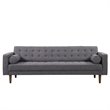 Armen Living Element Fabric Upholstered Sofa in Dark Gray