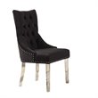 Armen Living Gobi Tufted Velvet Upholstered Dining Chair in Black
