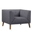 Armen Living Hudson Modern Fabric Chair in Dark Gray and Walnut