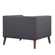 Armen Living Hudson Modern Fabric Chair in Dark Gray and Walnut