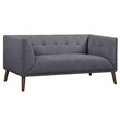 Armen Living Hudson Modern Fabric Upholstered Loveseat in Dark Gray