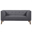 Armen Living Hudson Modern Fabric Upholstered Loveseat in Dark Gray